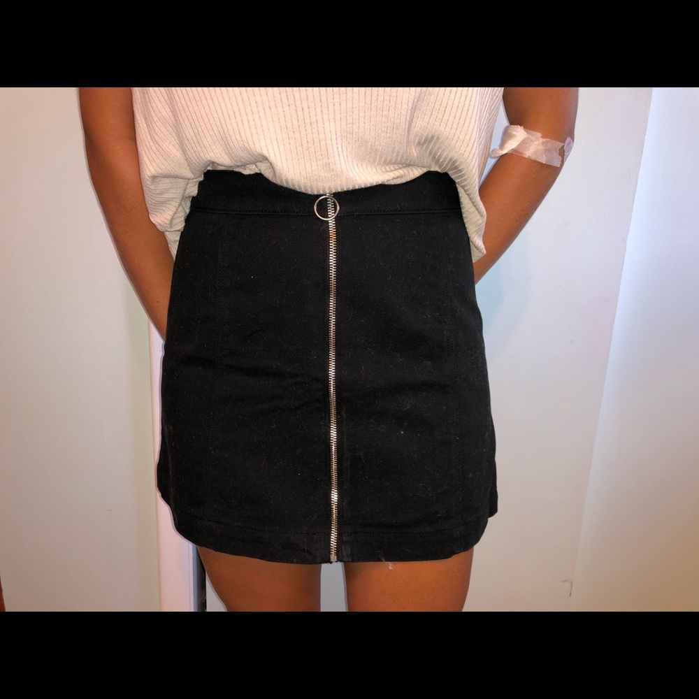 Black Mini Skirt with Zipper